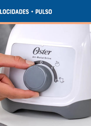 Licuadora Oster BLSTKAP-WRB-013 Kalimán – 2 Velocidades, 400W, Color Blanco con Vaso de Plástico
