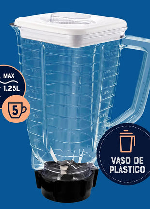 Licuadora Oster BLSTKAP-WRB-013 Kalimán – 2 Velocidades, 400W, Color Blanco con Vaso de Plástico
