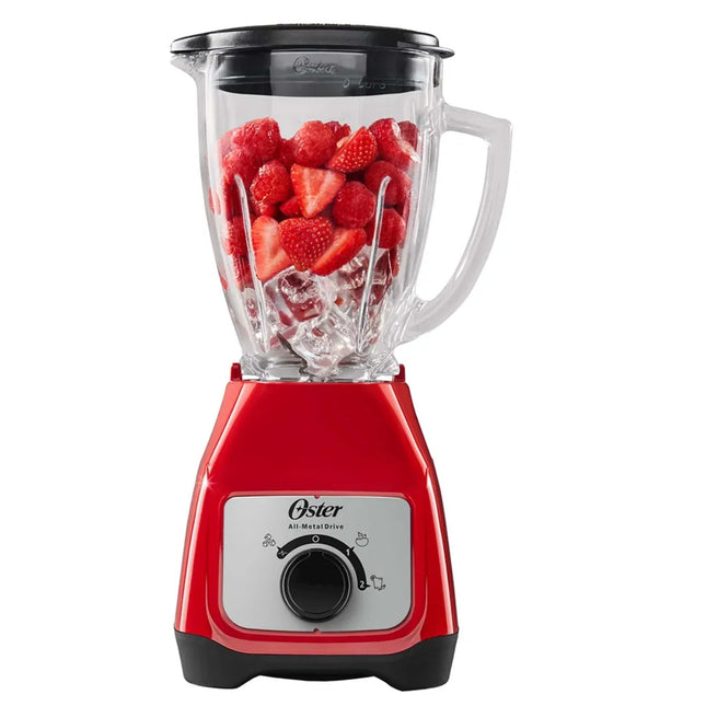 Licuadora Oster BLSTKAG-RRD Kalimán – Vaso de Vidrio, 2 Velocidades, 550W, Color Rojo