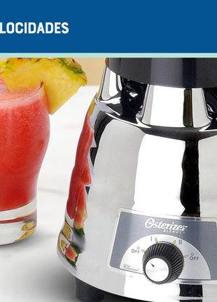 Licuadora Oster 450-20 – Cromada con Vaso de Vidrio y 2 Velocidades