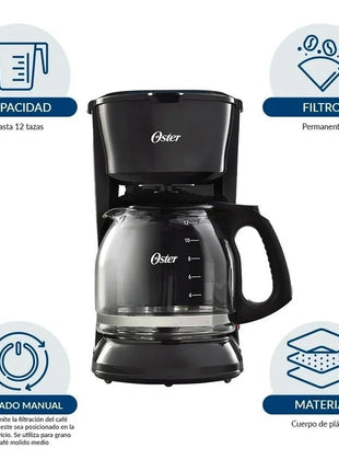 Cafetera Oster BVSTDC12-013 Negra – 12 Tazas