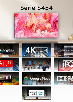 SmartTV TCL 50″ 50S454 – 4K UHD, Google TV y Conectividad Completa para tu Entretenimiento