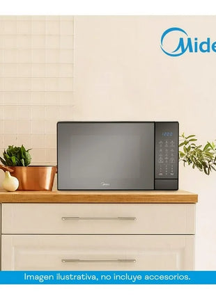 Horno de Microondas Midea MMDK14S2MG 1.4 Pies³ – Silver con Puerta de Acabado Espejo
