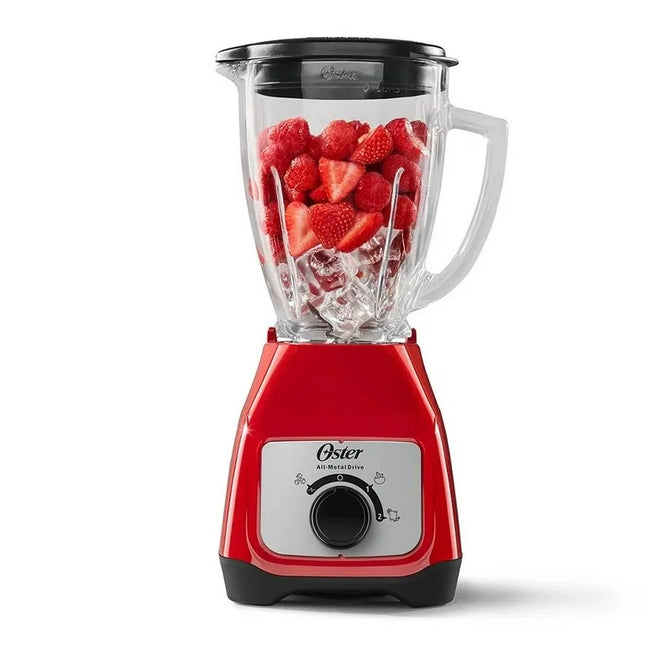 Licuadora Oster BLSTKAP-RPB-013 Kalimán – Vaso de Plástico, 2 Velocidades, 400W, Color Rojo con Botones