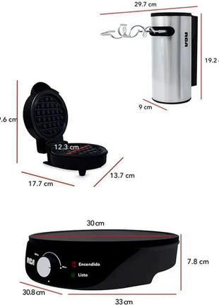 Combo Dulce RCA – Crepera RC-603 + Mini Waflera RC-88 + Batidora RC-68