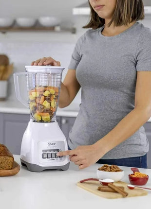 Licuadora Oster BLSTKAP-WPB-013 Kalimán – 2 Velocidades, 400W, Color Blanco con Vaso de Plástico