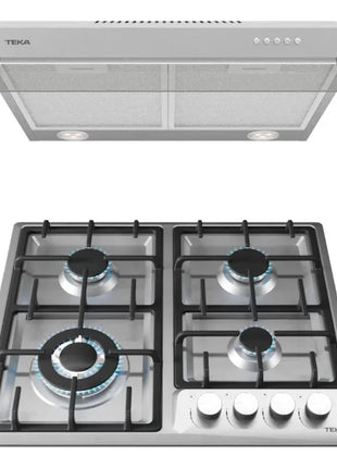 Paquete Teka Duetto Deluxe 60 – Campana + Parrilla a Gas (CPX 64220 KCL / GSX 6422 DIB3 IX)