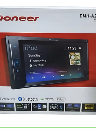 Pioneer DMH-A245BT – Pantalla 6.2”, Android/iPhone, Bluetooth y Control Total al Conducir