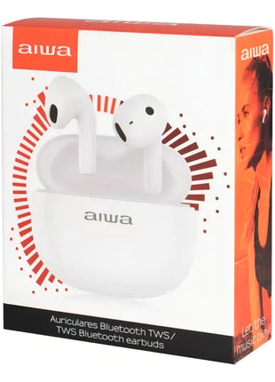 Audífonos Bluetooth Aiwa AWTWSD8 – True Wireless Stereo 3W, Color Blanco
