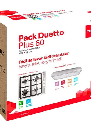Paquete Teka Duetto Plus 60 – Campana TMX Plus 60 Inox + Parrilla EP 60 4G AI CI (00251)