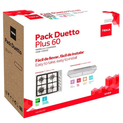 Paquete Teka Duetto Plus 60 – Campana TMX Plus 60 Inox + Parrilla EP 60 4G AI CI (00251)