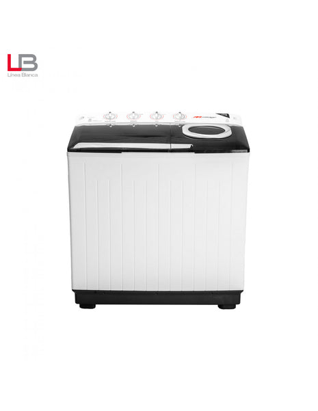 Lavadora Semiautomática Mirage LMS016M | 16 kg | Doble Tina | Ahorro de Agua y Energía | Color Blanco con Tapa Transparente